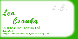 leo csonka business card
