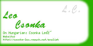 leo csonka business card